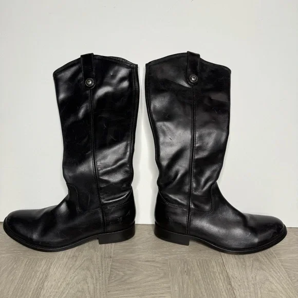 Frye Melissa Black Leather Riding Boot 7B - Picture 5 of 9